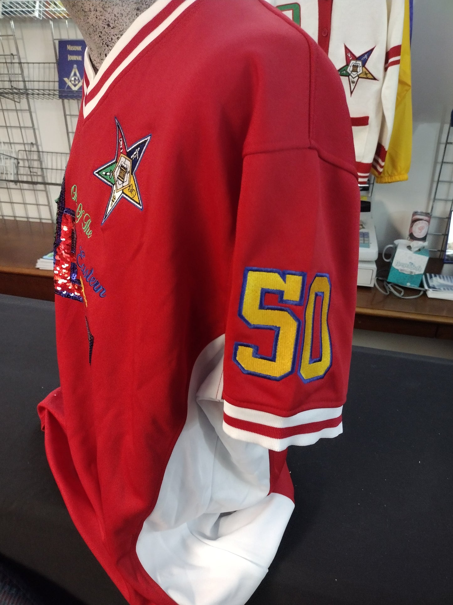 Red/White Sequin Jersey