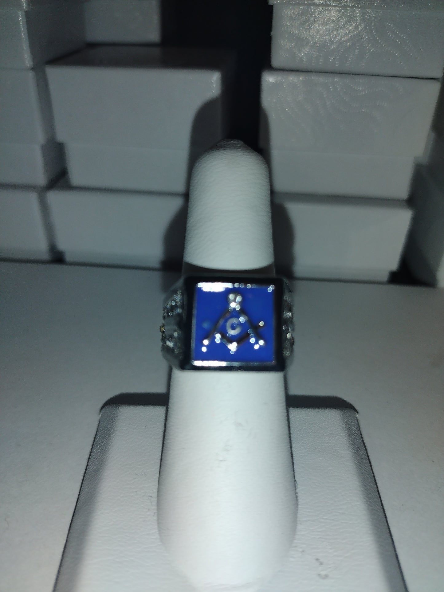 Blue Signet Masonic Ring