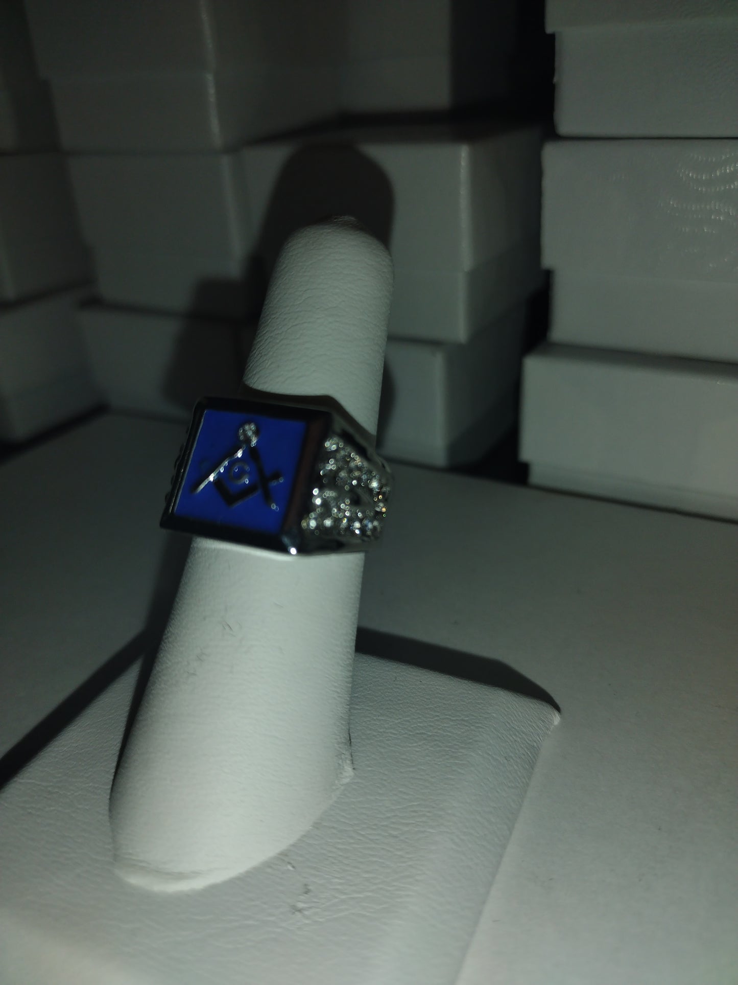 Blue Signet Masonic Ring