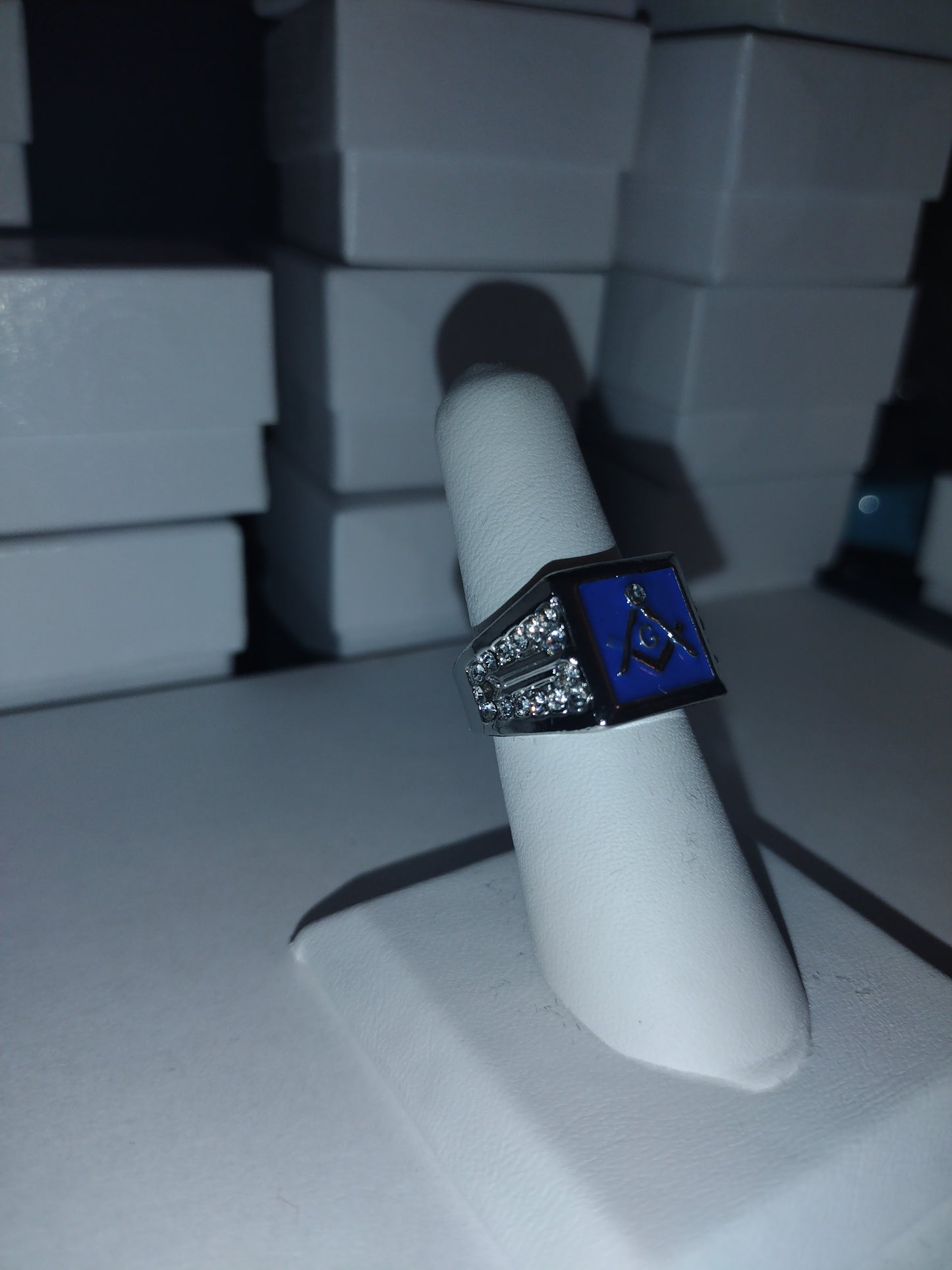 Blue Signet Masonic Ring